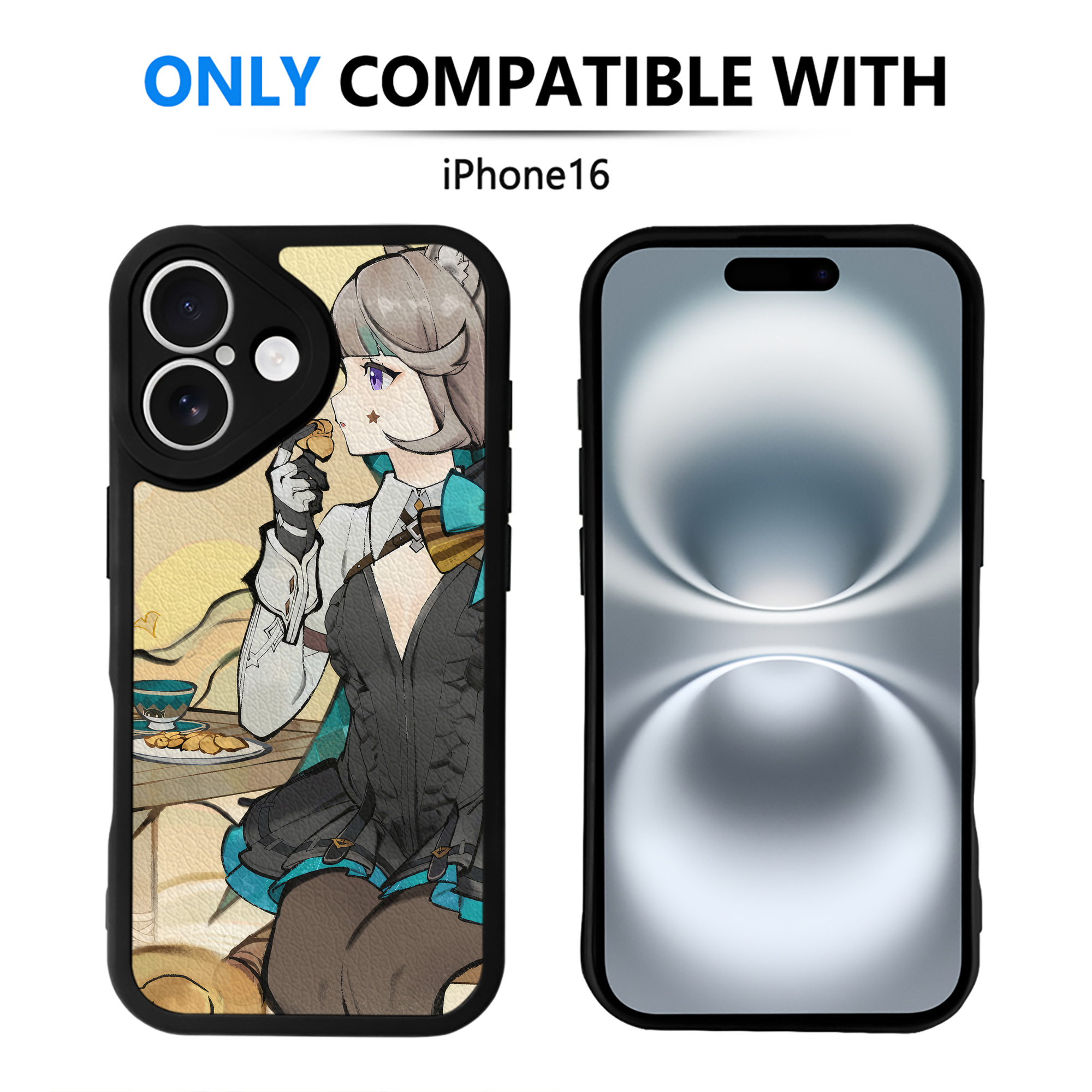 げんし神 genshin 【iPhone 16シリーズ対応】シリコンスマホケース（レザー調） 材質：シリコン